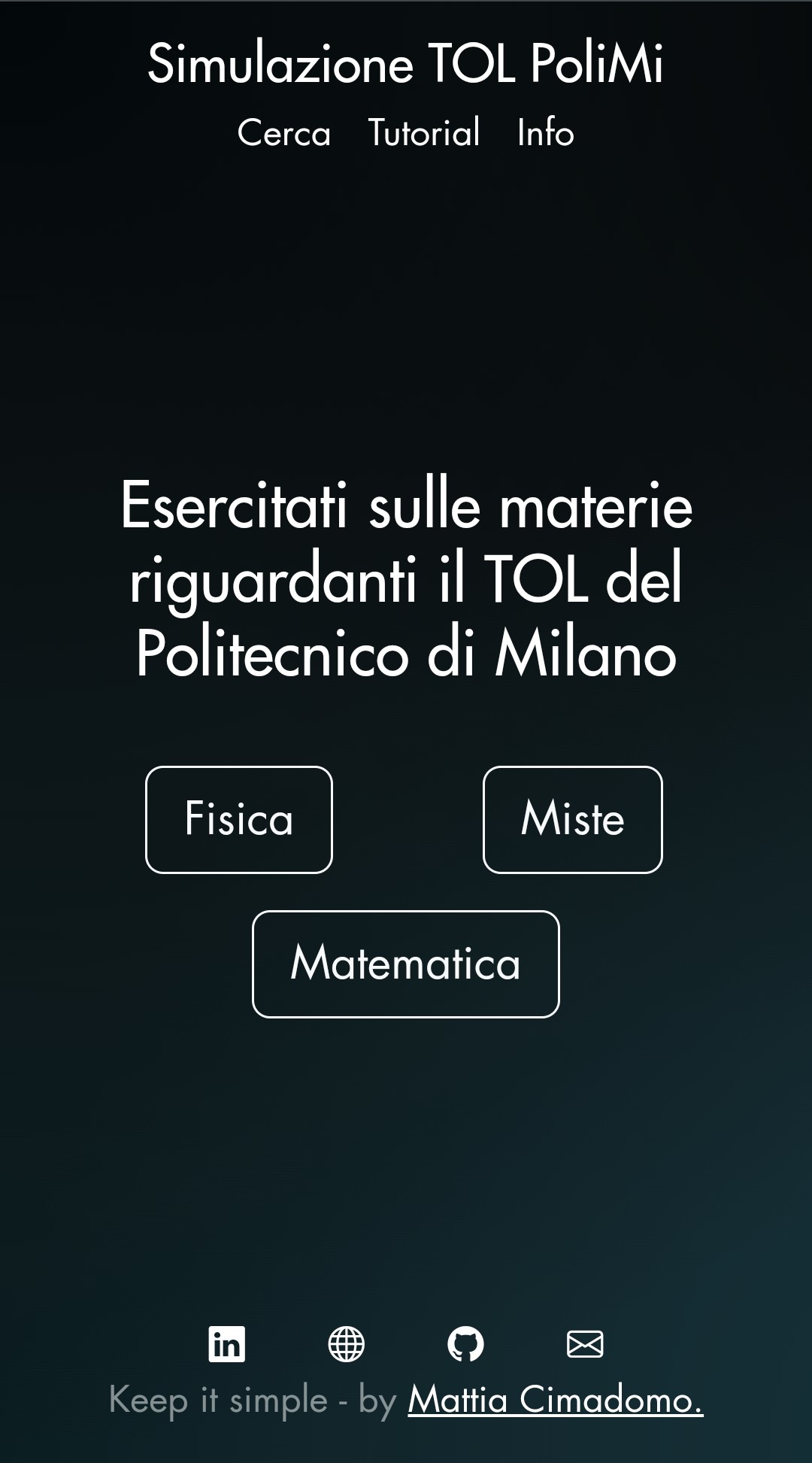 Immagine del sito di Simulazione TOL